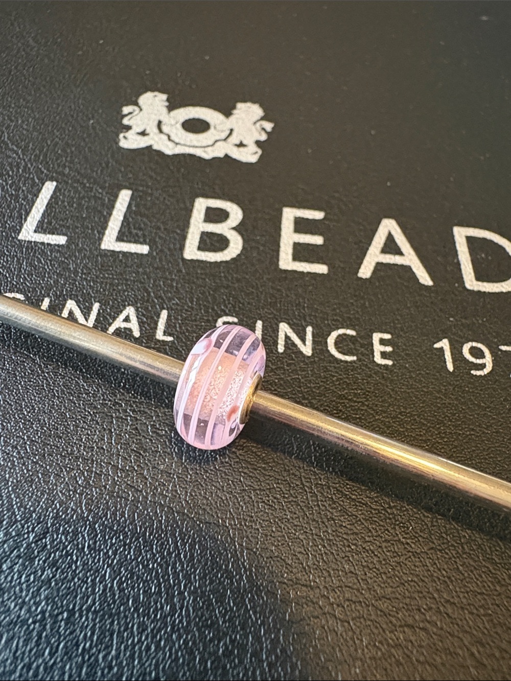 Trollbeads Light Pink Striped Glass Bead